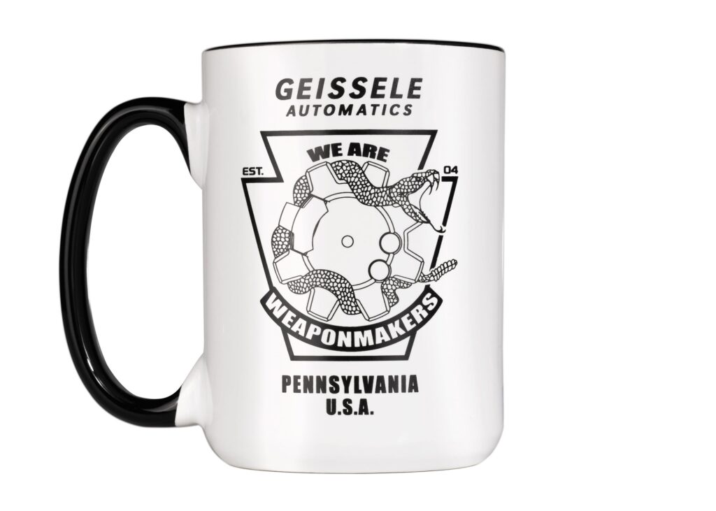 Geissele Automatics Angry Snake Bolt Mug, 15oz., White