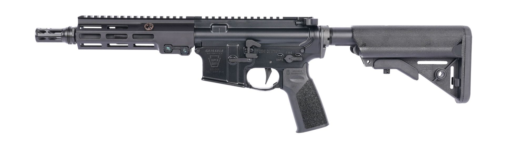 Geissele Automatics Super Duty MOD1 SBR, 8", 300 Blackout - Black