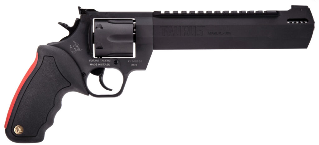 Taurus 2-440081RH Raging Hunter 44 Rem Mag 6rd 8.37" Black Stainless Steel Barrel Matte Black Oxide Steel Frame & Cylinder Black Rubber with Integrated Red Cushion Insert Grip