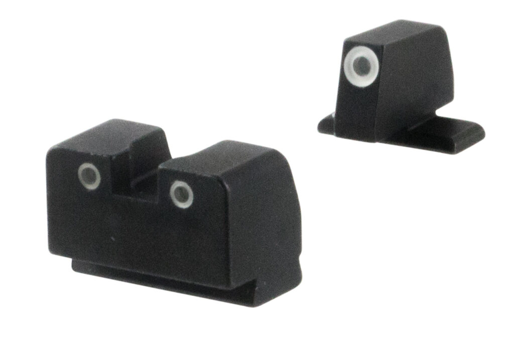 AmeriGlo SG181 Optic Compatible Sight for Sig Sauer Tall Suppressor Green Tritium White Outline Front Sight-Green Tritium White Outline Rear Sight