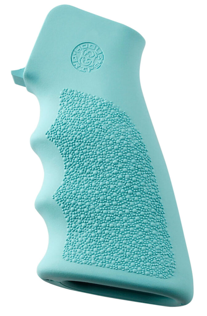 Hogue 15015 OverMolded Grip Cobblestone Aqua Blue Rubber with Finger Grooves for AR-15, M16