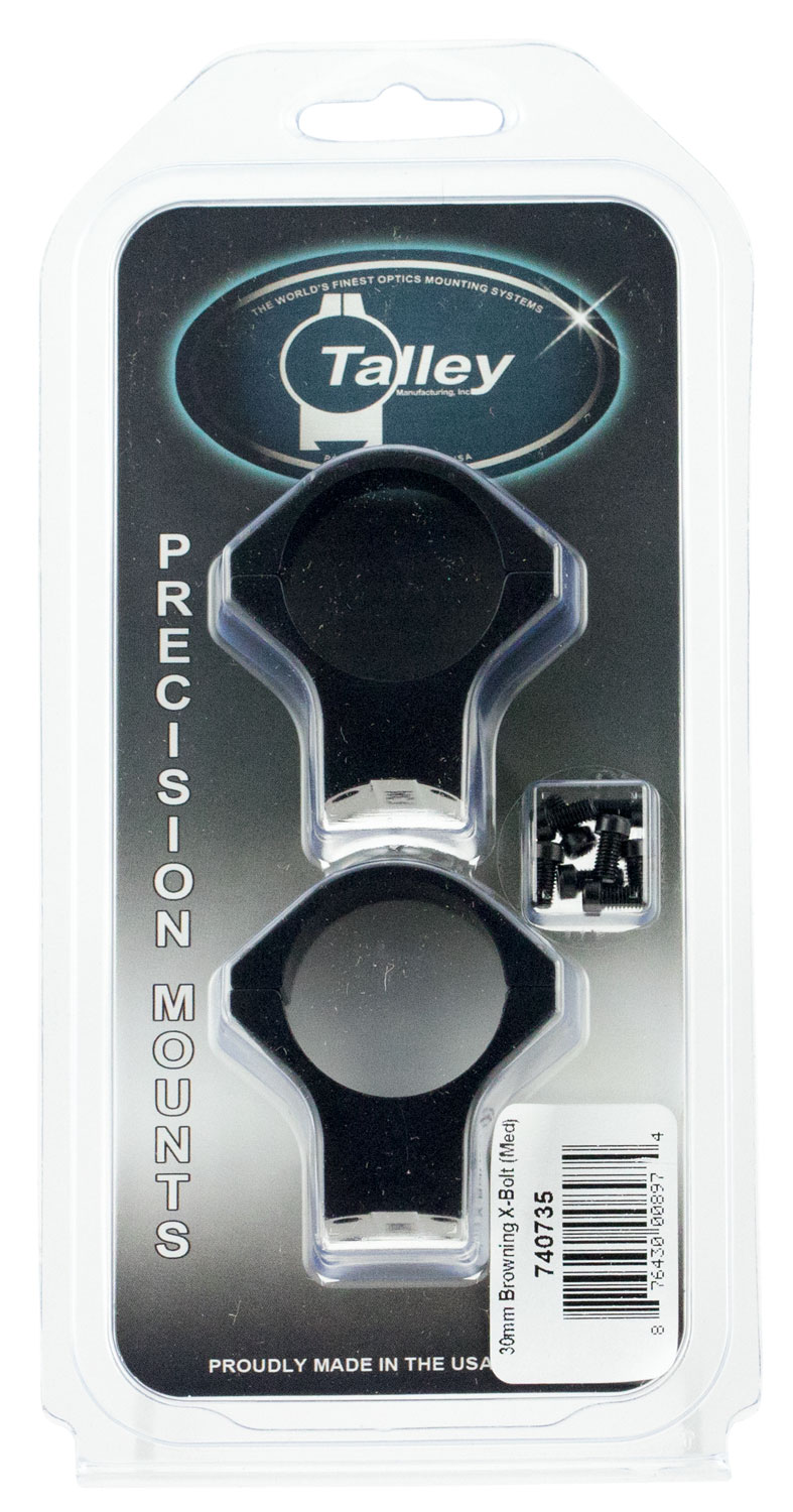 Talley 740735 Scope Mount/Ring Combo Black Anodized 30mm Tube Fits X-Bolt Medium Rings