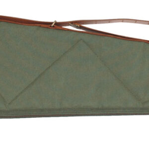 Bob Allen 14537 Canvas Rifle Case 44" Green Canvas w/ Quilted Flannel Lining Leather Sling & Self-Repairing Nylon Zipper