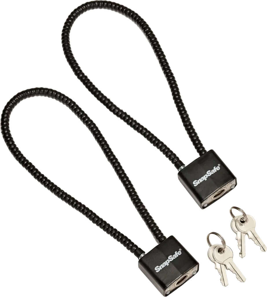 SnapSafe 75281 Lock Box Cable Lock with Padlock Steel PVC-Covered Black 2 Pack