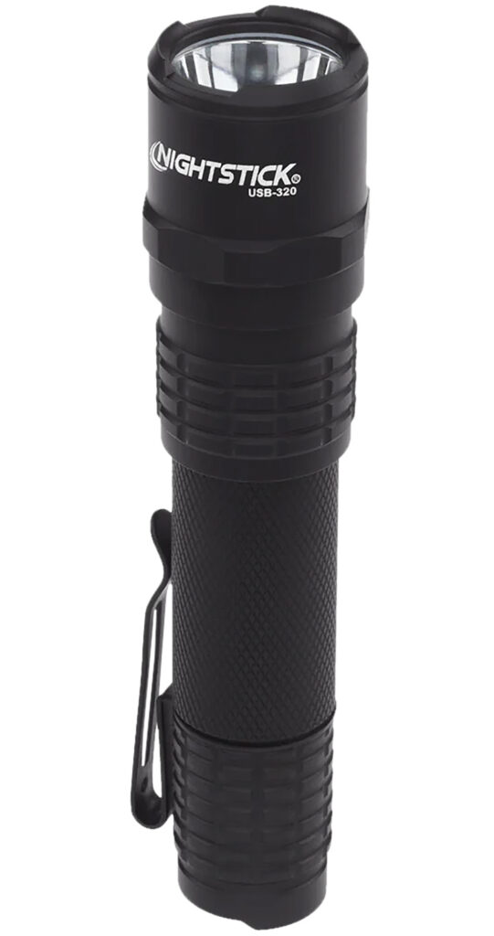 Nightstick USB320 USB Rechargeable EDC Flashlight  Black Anodized 320 Lumens White LED