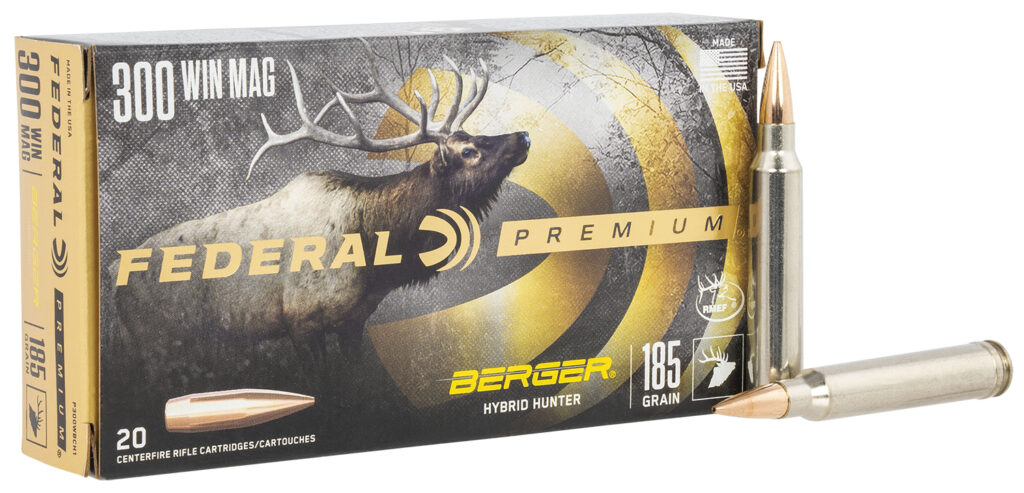 Federal P300WBCH1 Premium 300WinMag 185gr Berger Hybrid Hunter 20 Per Box/10 Case