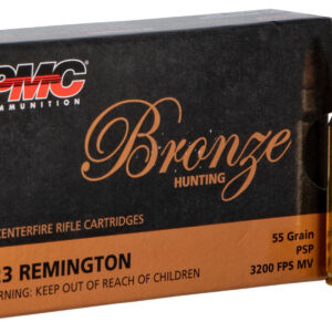 PMC 223SP Bronze 223Rem 55gr Pointed Soft Point 20 Per Box/10 Case