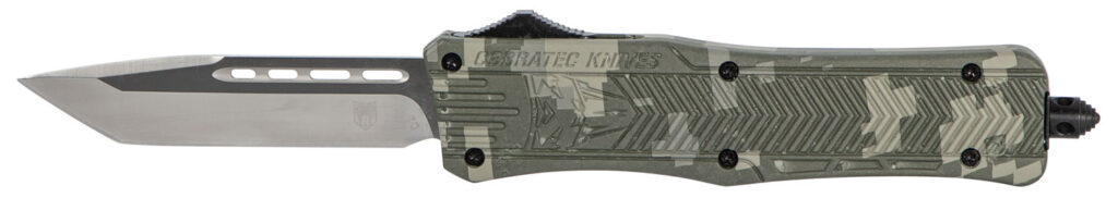 CobraTec Knives MADCCTK1MTNS CTK-1  Medium 3" OTF Tanto Plain D2 Steel Blade/Army DigiCamo Aluminum Handle Features Glass Breaker Includes Pocket Clip