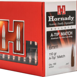 Hornady 24531 A-Tip Match 6mm .243 110 gr A Tip Match 100 Per Box/ 10 Case