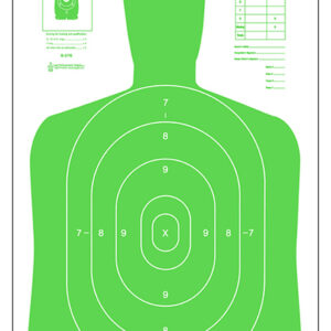 Action Target B27ELGR100 Qualification High Visibility Silhouette Paper 23"x35" Fluorescent Green/White 100 Per Box