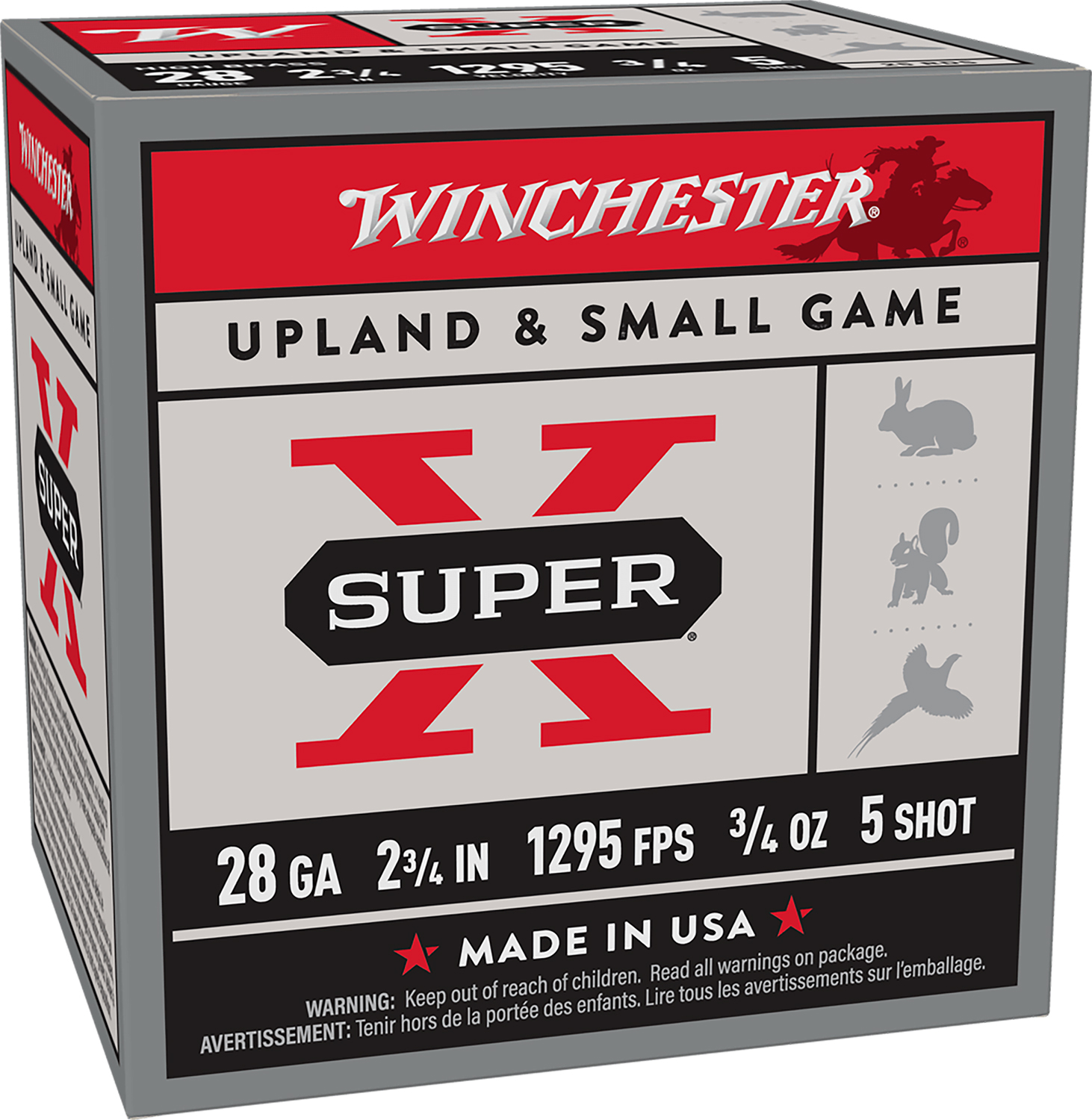 Winchester Ammo X285 Super X Heavy Game Load High Brass 28Gauge 2.75" 3/4oz 5Shot 25 Per Box/10 Case