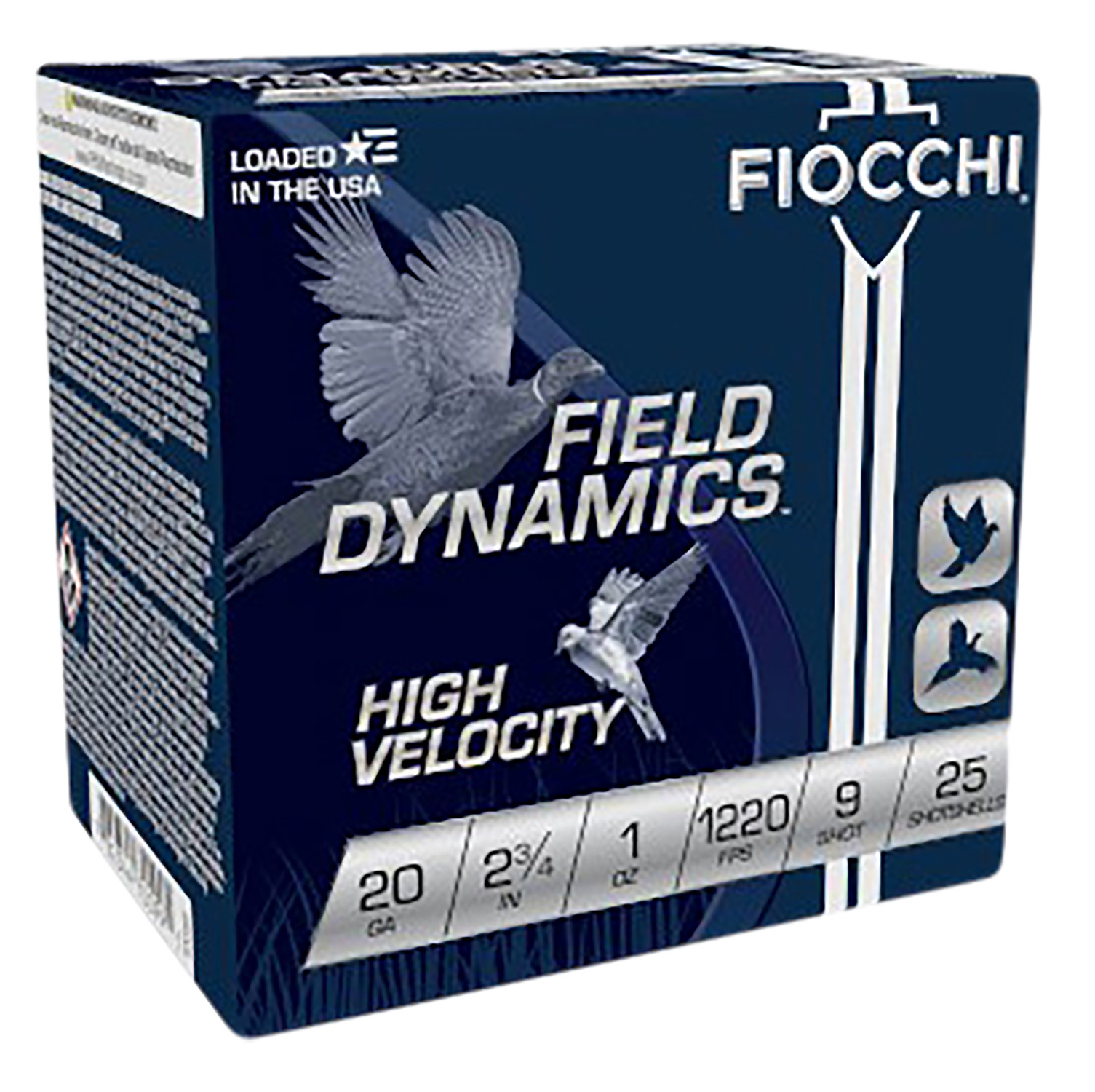 Fiocchi 20HV9 Field Dynamics High Velocity 20Gauge 2.75" 1oz 9Shot 25 Per Box/10 Case