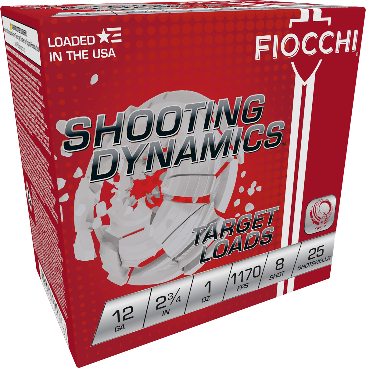 Fiocchi 12SD1L8 Shooting Dynamics Target 12Gauge 2.75" 1oz 8Shot 25 Per Box/10 Case