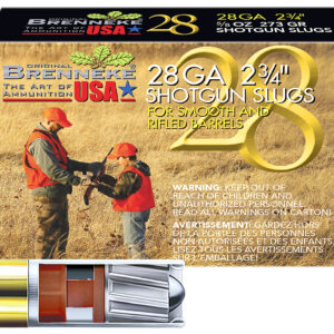 Brenneke SL282BR Brenneke 28 28Gauge 2.75" 5/8oz Slug Shot 5 Per Box/50 Case