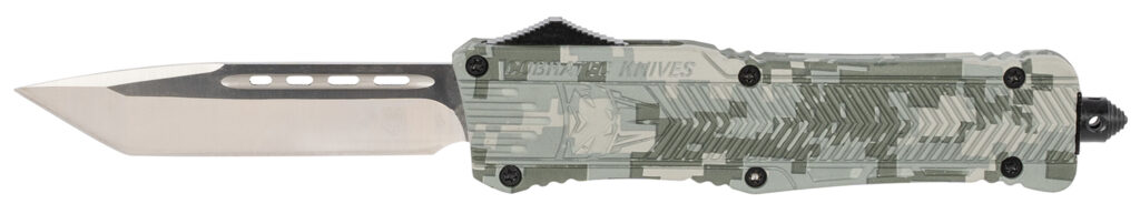 CobraTec Knives LADCCTK1LTNS CTK-1 Large 3.75" OTF Tanto Plain D2 Steel Blade/Army DigiCamo Aluminum Handle Features Glass Breaker Includes Pocket Clip