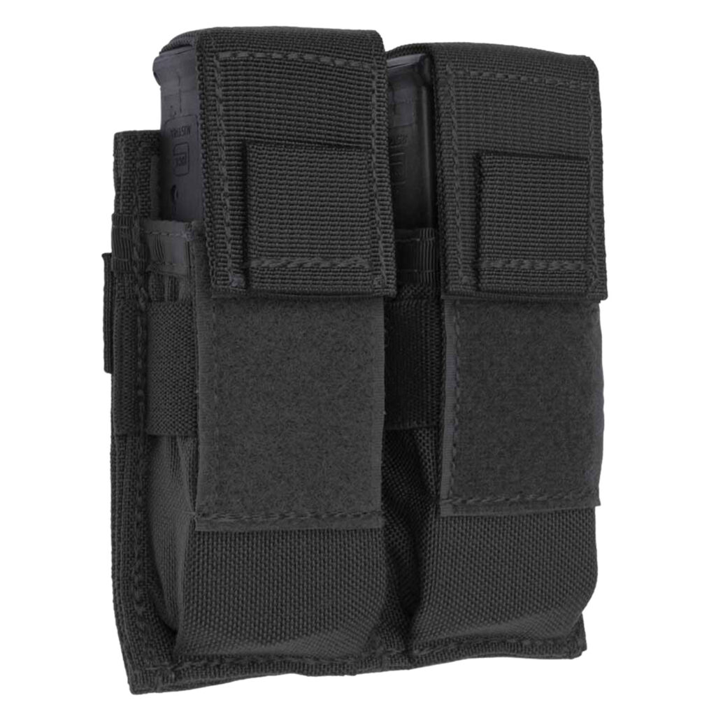Tacshield T3602BK Universal Double Pistol Mag Pouch Black 1000D Nylon