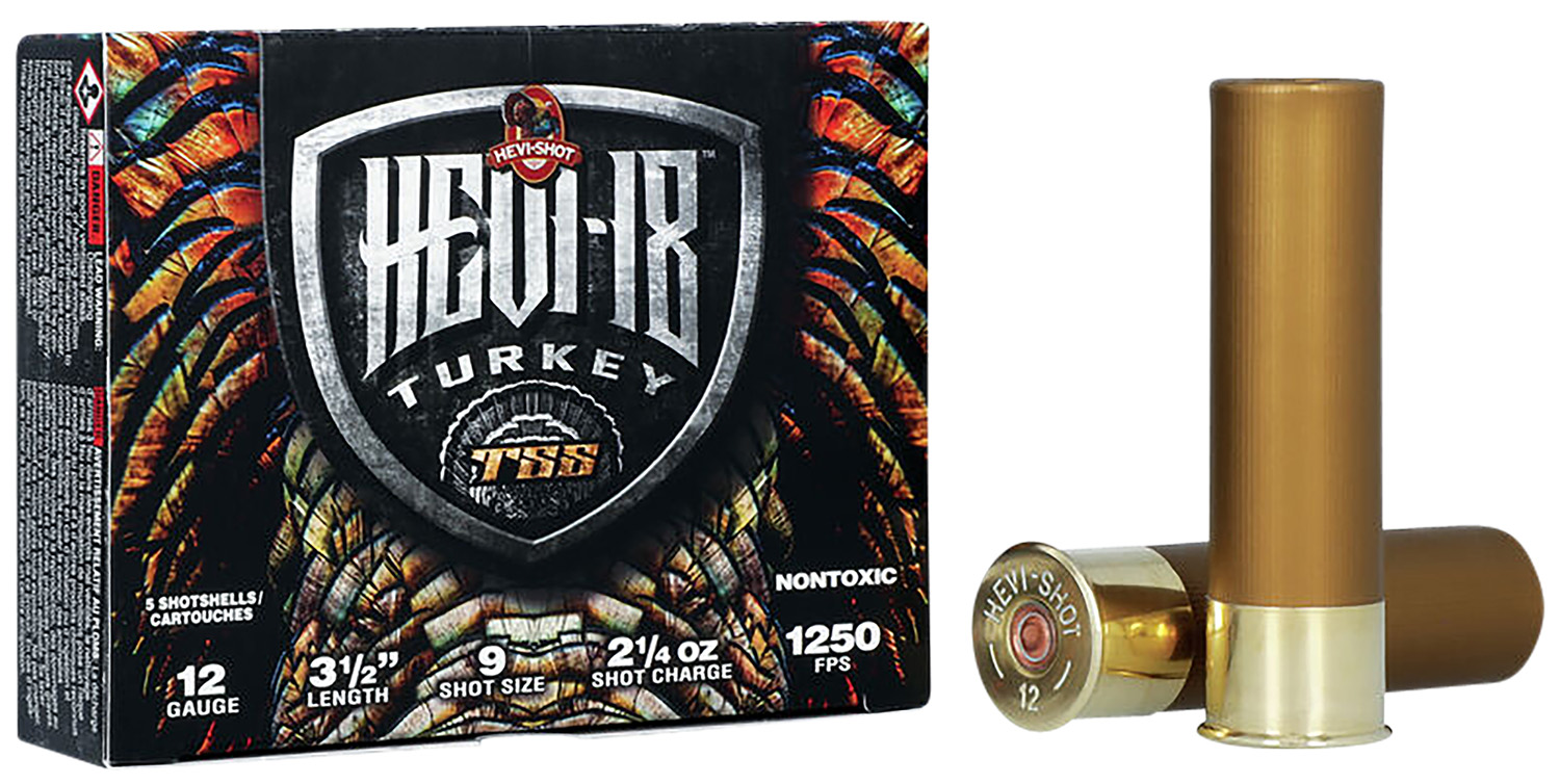 HEVI-Shot HS4509 HEVI-18 TSS Turkey 12Gauge 3.50" 2 1/4oz Tungsten 9Shot 5 Per Box/10 Case