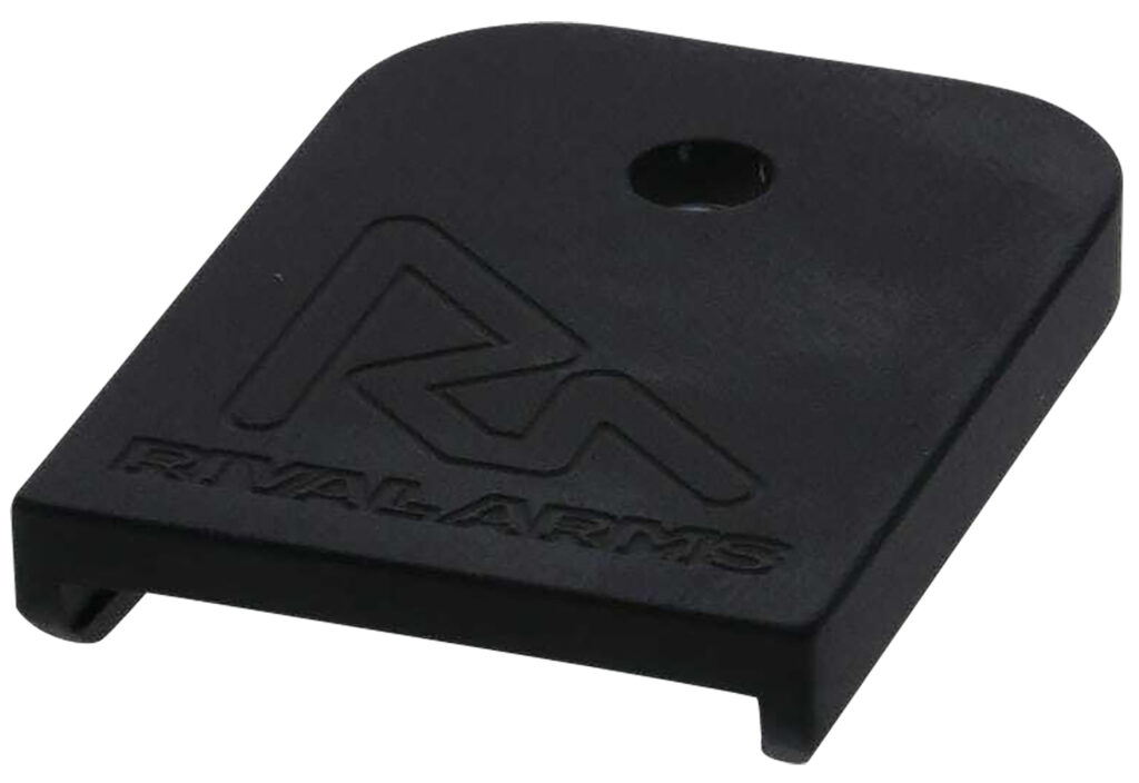 Rival Arms RA70G001A Mag Baseplate 9mm Luger/40 S&W/357 Sig, Compatible w/Glock (except 36/42/43/48), Black Aluminum