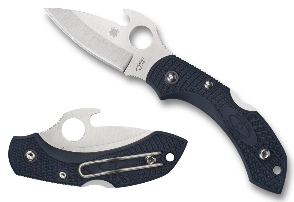 Spyderco C28PGYW2 Dragonfly 2  2.28" Folding Drop Point Plain VG-10 SS Blade Gray Bi-Directional Texturing FRN Handle Includes Pocket Clip