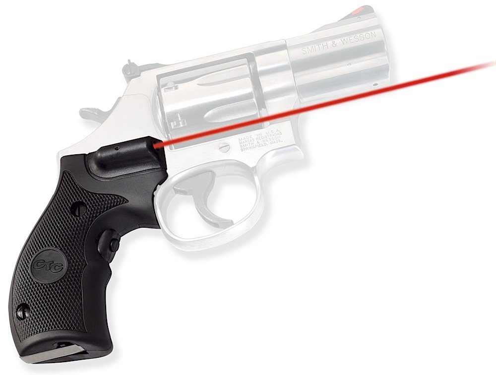 Crimson Trace 011180 Lasergrips  Fits S&W Governor/K & L Frames Round Butt, Red Laser 633nM Wavelength 5mW Output, Black Polymer