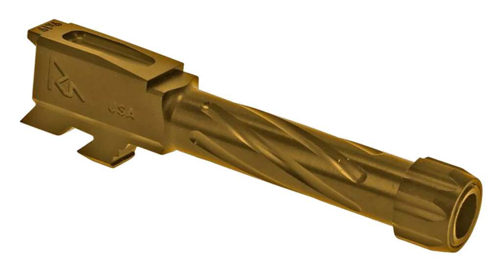 Rival Arms RA20G302E Precision V1 Match Grade 9mm Luger Compatible w/Glock 43 3.41" Fluted Threaded Gold PVD Stainless Steel