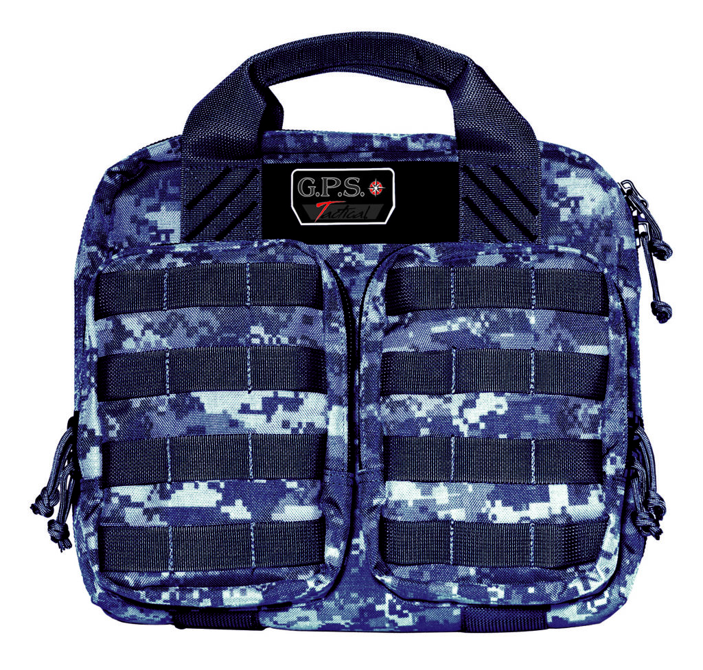 GPS Bags T1413PCG Double +2 Tactical Gray Digital 1000D Nylon Teflon Coating with Visual ID Storage System, Lockable YKK Zippers, MOLLE Webbing & Ammo Storage Pockets Holds UP To 4 Handguns