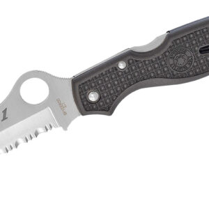 Spyderco C89SBK Atlantic Salt 3.69" Folding Sheepsfoot Serrated H1 Steel Blade Black Molded FRN Handle Includes Pocket Clip