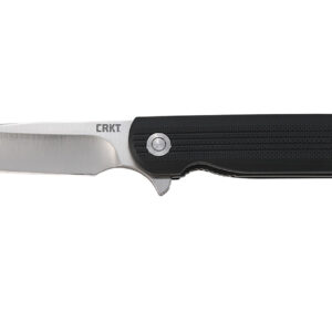 CRKT 3810 LCK + Large 3.62" Folding Drop Point Plain Satin 8Cr13MoV SS Blade/ Black GRN Handle Includes Pocket Clip