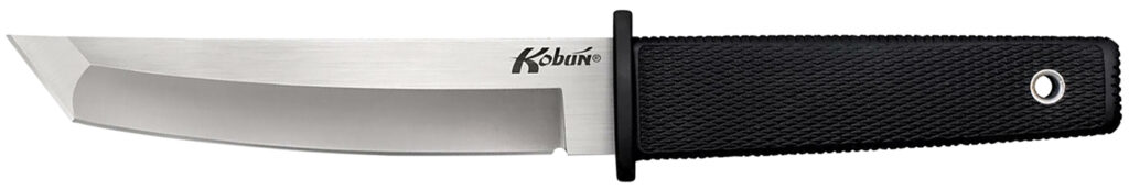 Cold Steel CS17T Kobun  5.50" Fixed Tanto Plain AUS-8A SS Blade/Black Deep Checkered Kray-Ex Handle Includes Belt Clip/Sheath