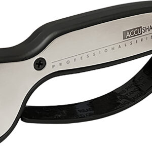 AccuSharp 040C Pro Sharpener Fixed Diamond Tungsten Carbide Sharpener Black/Silver Aluminum/Overmolded Rubber