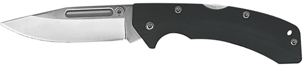 AccuSharp 711C Lockback  3" Folding Clip Point Plain Stainless Steel Blade/Black FRN Handle Includes Allen Wrench