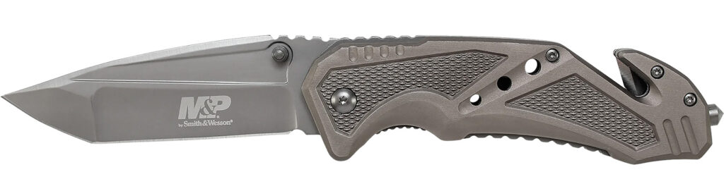 Smith & Wesson Knives SWP11GCP M&P Rescue 3.79" Folding Tanto Plain 7Cr15MoV SS Blade Aluminum Handle Includes Pocket Clip
