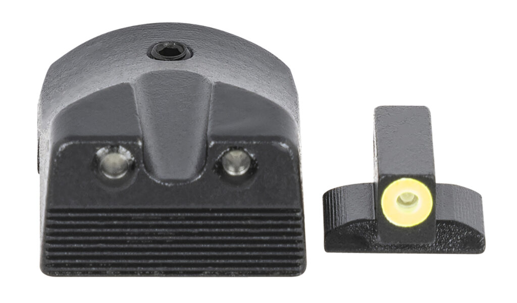 Meprolight USA 412183121 Hyper-Bright  Green Tritium Yellow Outline Front Sight-Green Tritium Black Outline Rear Sight Kimber 1911 Slant