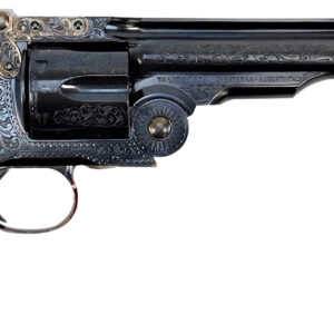Taylors & Company 550644 Top Break Schofield 45 Colt (LC) 6rd 7" Blued Engraved Steel Walnut Grip