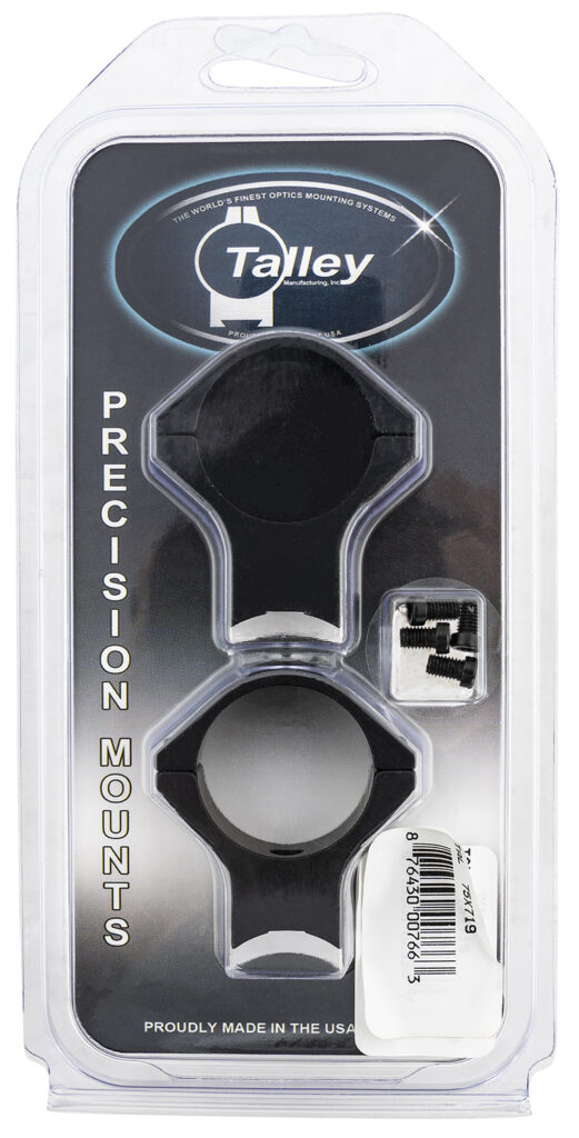 Talley 75X719 Scope Mount/Ring Combo  Black Anodized Aluminum 30mm Tube Savage (8-40) Round Receiver w/Accutrigger High Rings 0 MOA