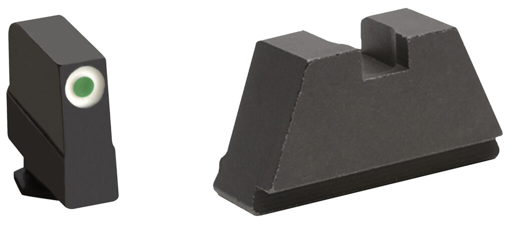 AmeriGlo GL491 Optic Compatible Sight Set for Glock  3XL Tall Green Tritium White Outline Front Sight-Black Rear Sight