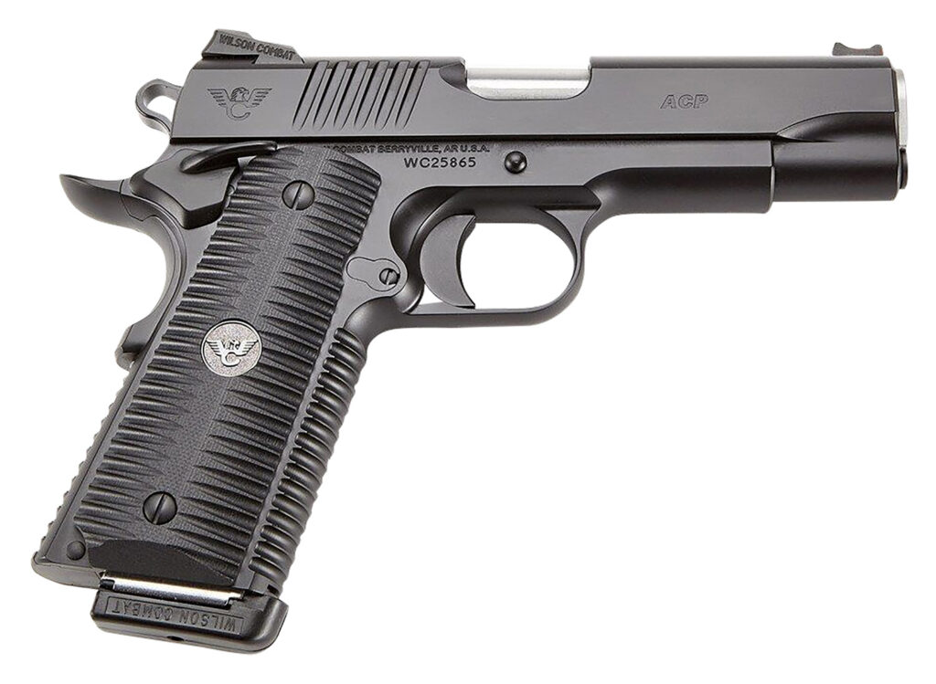 Wilson Combat ACPFS45A ACP Full-Size SAO 45 ACP 5" 8+1 Black Armor-Tuff Carbon Steel Frame/Slide Black G10 Eagle Claw Grips Ambi Thumb Safety