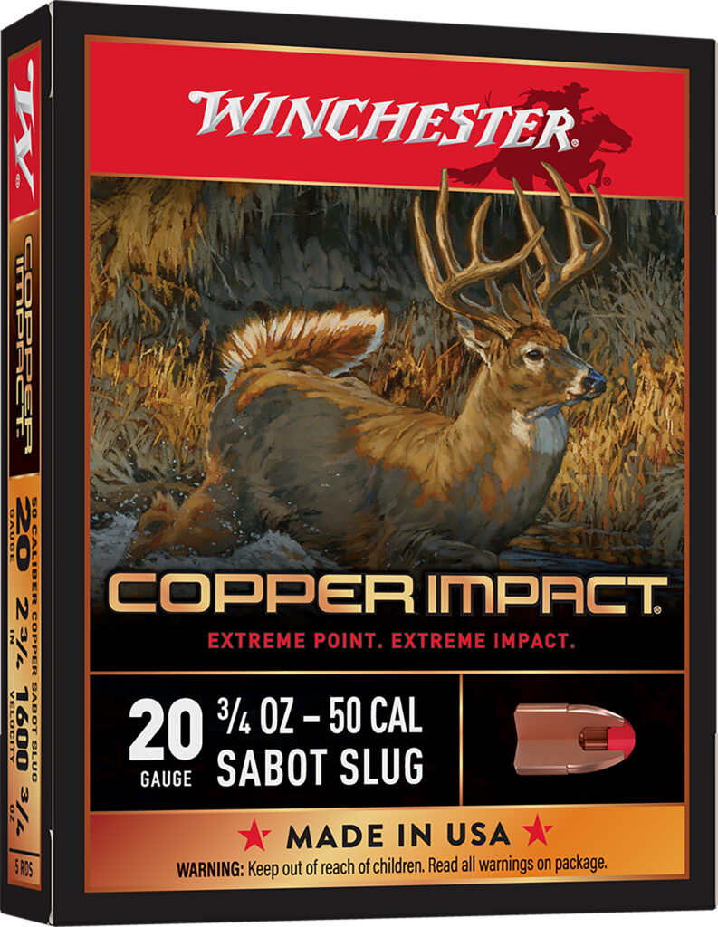 Winchester Ammo X20CLF Copper Impact  20Gauge 2.75" 3/4oz Sabot Slug Shot 5 Per Box/20 Case