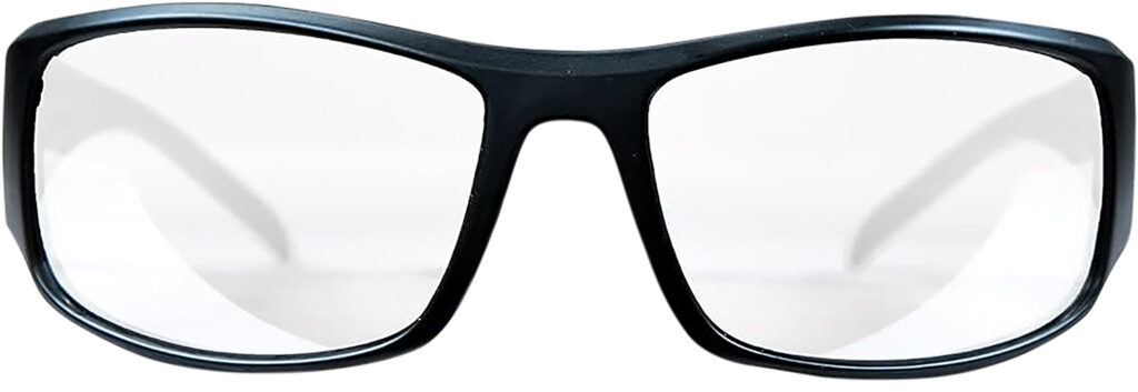 M&P Accessories 110168 Thunderbolt Shooting Glasses Full Size Clear Mirror Lens Black Frame