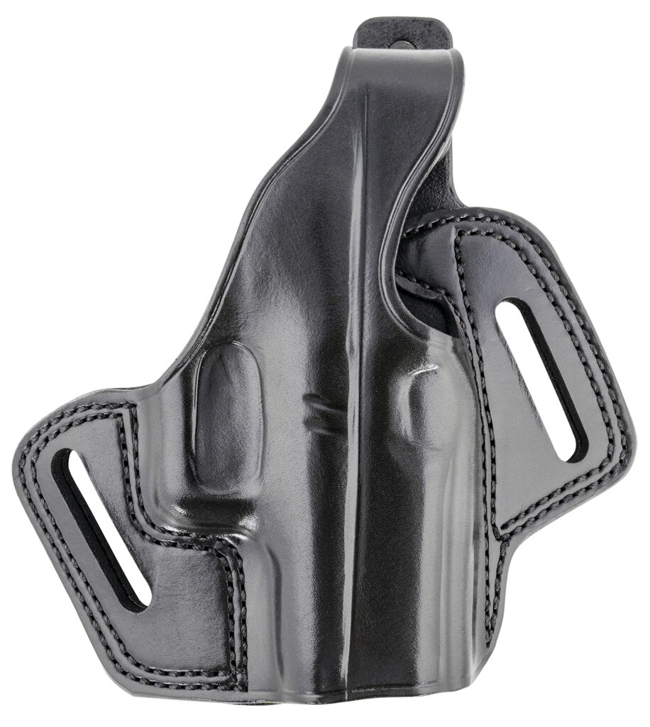 Galco FL800RB Fletch OWB Black Leather Belt Slide Compatible w/Glock 43/43X, Springfield Hellcat Belt Up to 1.75" Wide Right Hand