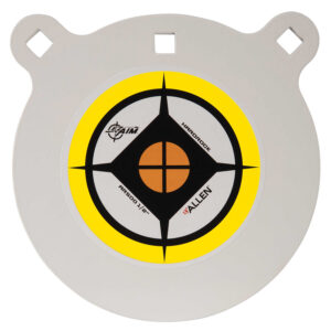 EZ-Aim 15598 Hardrock 8" Black/White/Yellow AR500 Steel Gong, 0.50" Thick, Hanging