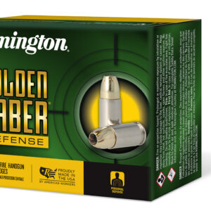 Remington Ammunition 27612 Golden Saber Defense 45ACP 230gr Brass Jacketed Hollow Point 20 Per Box/25 Case