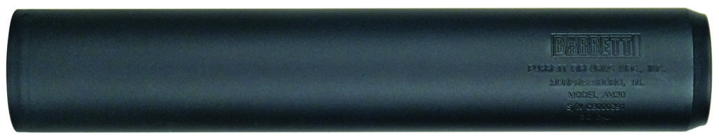 Barrett 18409 AM 30 made of Black Titanium with 1.50" Diameter, 8.30" OAL & 5/8"-24 tpi Thread Pattern for 30 Cal or Lower Includes Barrett Muzzle Brake Adaptor