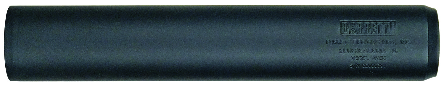 Barrett 18409 AM 30 made of Black Titanium with 1.50" Diameter, 8.30" OAL & 5/8"-24 tpi Thread Pattern for 30 Cal or Lower Includes Barrett Muzzle Brake Adaptor