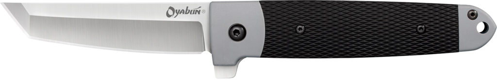 Cold Steel CS-26T Oyabun  3.50" Folding Plain 4034 Stainless Steel Blade/ Griv-Ex Black GRN w/TPR Inlay Handle