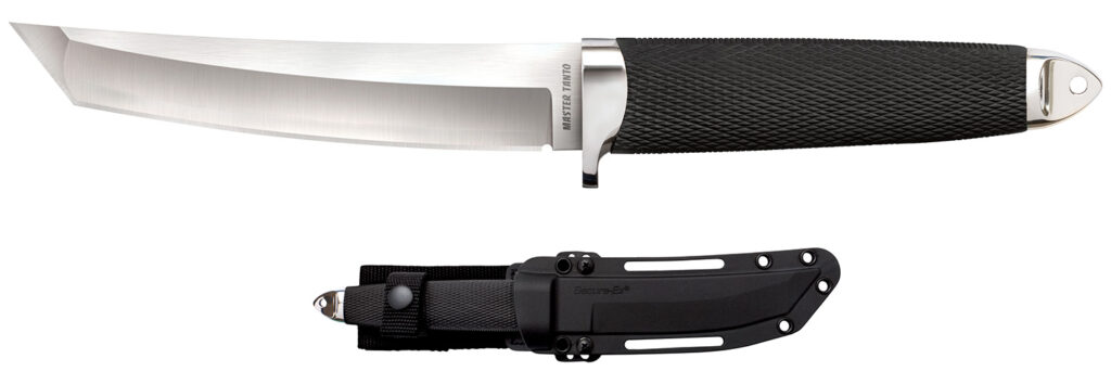 Cold Steel CS-35AB San Mai Master 6" Fixed Tanto Plain Satin VG-10 San Mai Blade/Black Textured/Oval Kray-Ex Handle Includes Sheath