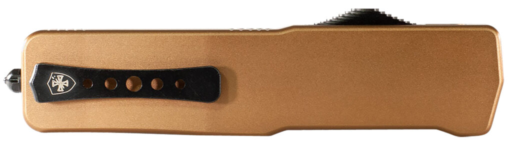 Templar Knife SAAB221 Premium LW  Small 3" OTF Tanto Plain Black Oxide Stonewashed Powdered D2 Steel Blade, 4.50" Bronze Anodized Aluminum Handle