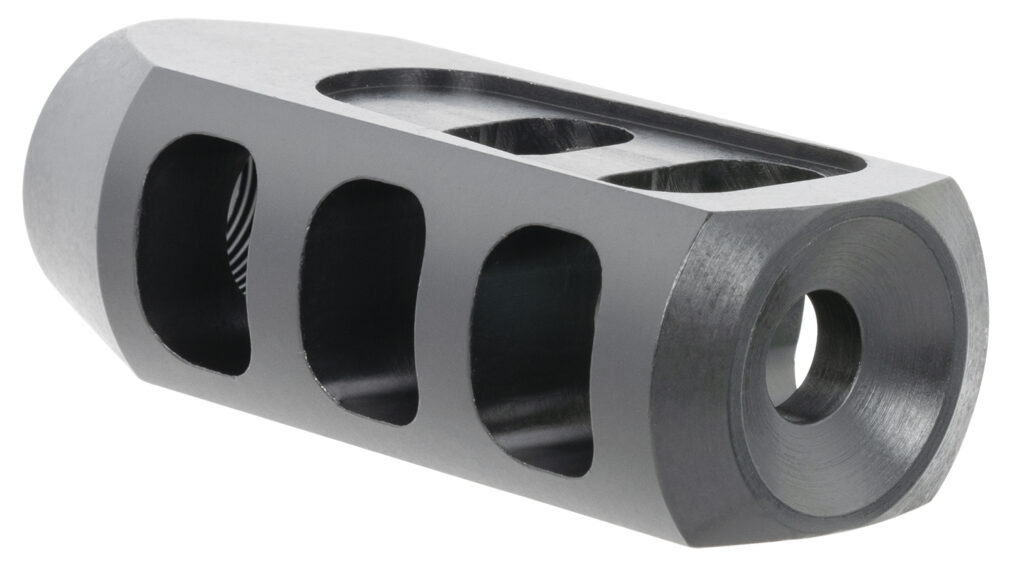 TacFire Tanker Muzzle Brake Black Oxide Steel with 5/8"-24 tpi Threads 2.76" OAL 1.37" Diameter for 308 Win
