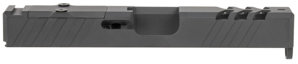 TacFire Replacement Slide 9mm Luger Graphite Black Cerakote Stainless Steel with Optics Cut & Slide Ports for Glock 19 Gen3