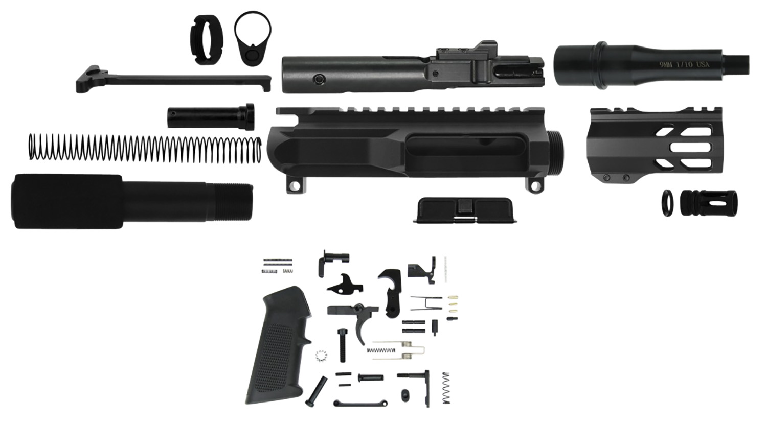 TacFire AR Build Kit 9mm Luger 4.50" Barrel Black for AR Platform